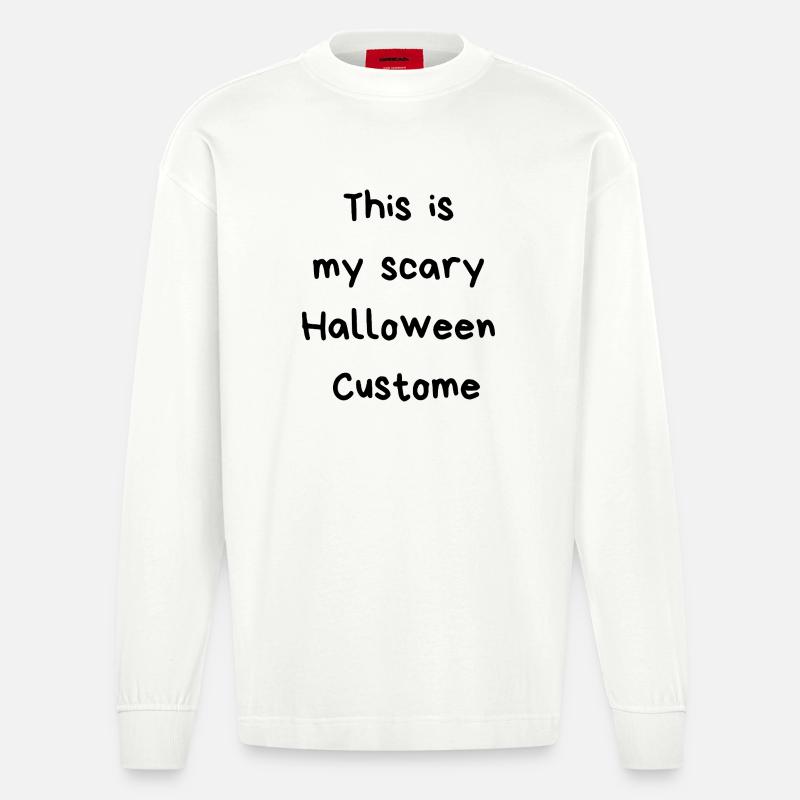 Halloween Kostüm - Heavyweight Oversized Organic Langarmshirt Made in EU - OFF WHITE