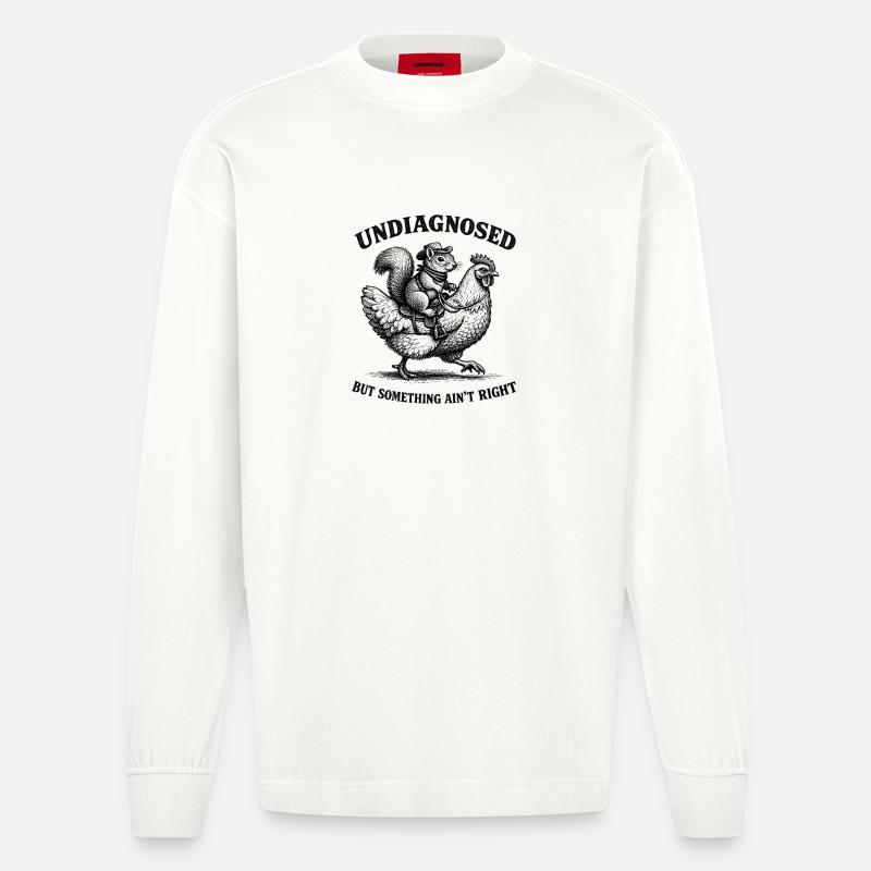 Not diagnosed, but something is wrong - Heavyweight Oversized Organic Longsleeve Shirt Made in EU - OFF WHITE