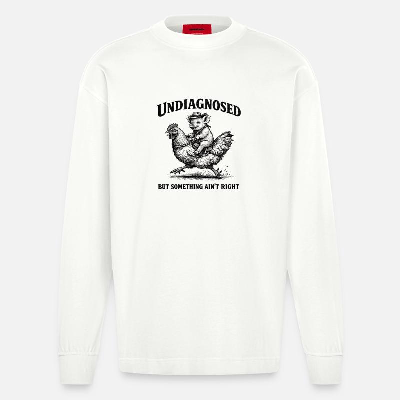 Not diagnosed, but something is wrong - Heavyweight Oversized Organic Longsleeve Shirt Made in EU - OFF WHITE