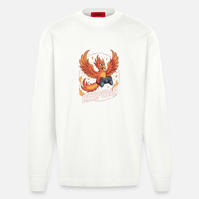 Phönix Controller Respawn - Heavyweight Oversized Organic Langarmshirt Made in EU - OFF WHITE