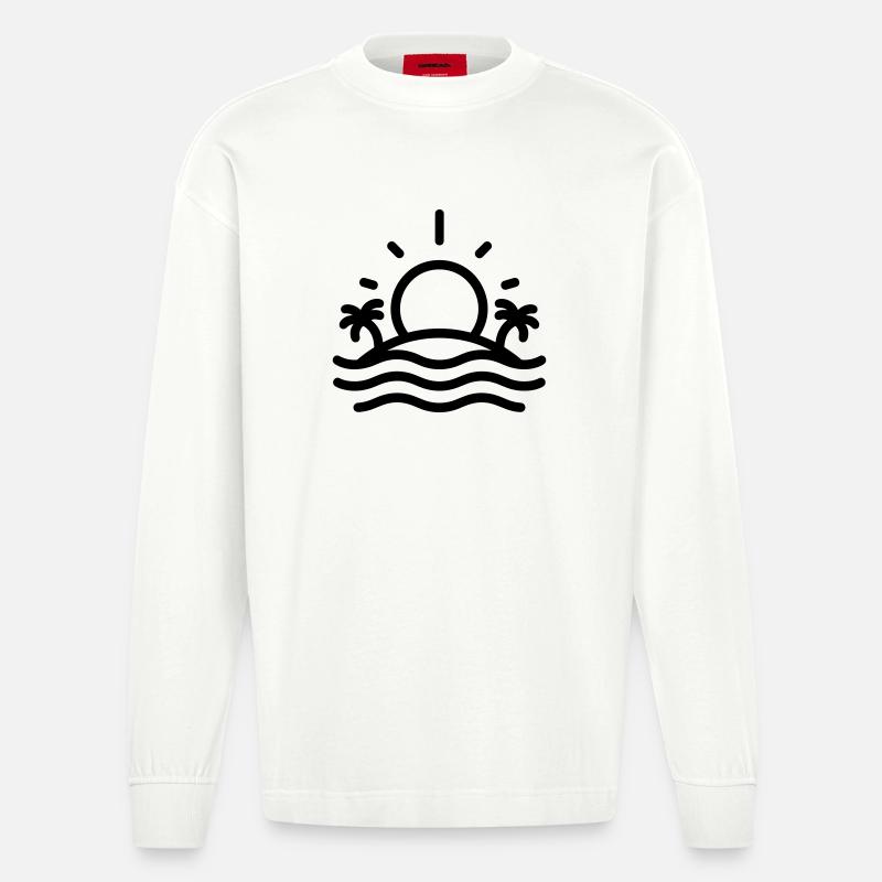 Sonnenstrand - Heavyweight Oversized Organic Langarmshirt Made in EU - OFF WHITE