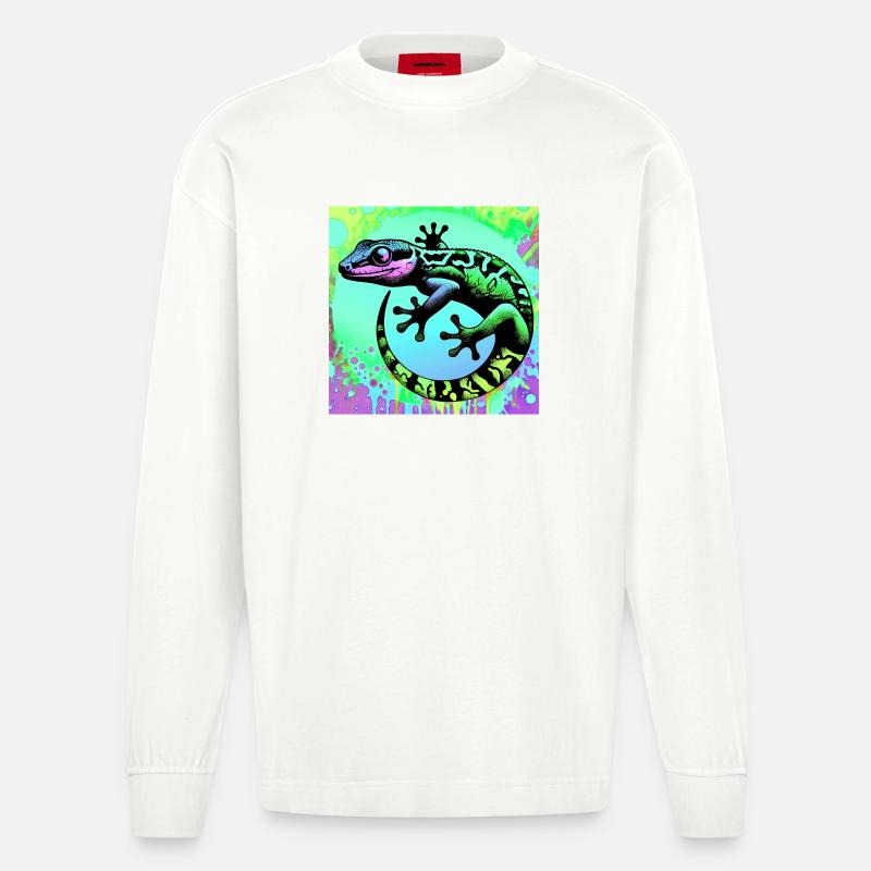 Gecko - Heavyweight Oversized Organic Langarmshirt Made in EU - OFF WHITE