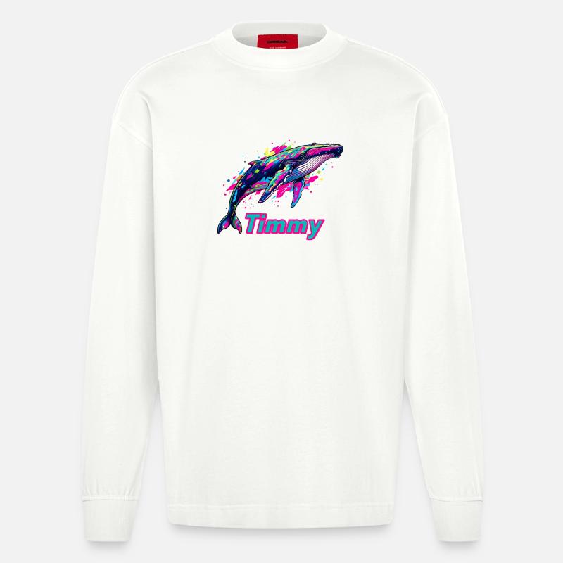Neonwal Timmy Graffiti - Heavyweight Oversized Organic Langarmshirt Made in EU - OFF WHITE