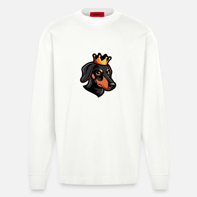 Couronne de teckel Teckel - Manches longues bio épais oversize fabriqué en UE - OFF WHITE