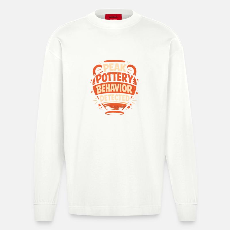 Maximaler Töpfermodus | Keramik - Heavyweight Oversized Organic Langarmshirt Made in EU - OFF WHITE