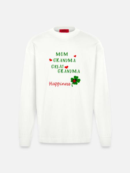 Mom Grandma - Heavyweight Oversized Organic Longsleeve Shirt Made in EU - OFF WHITE