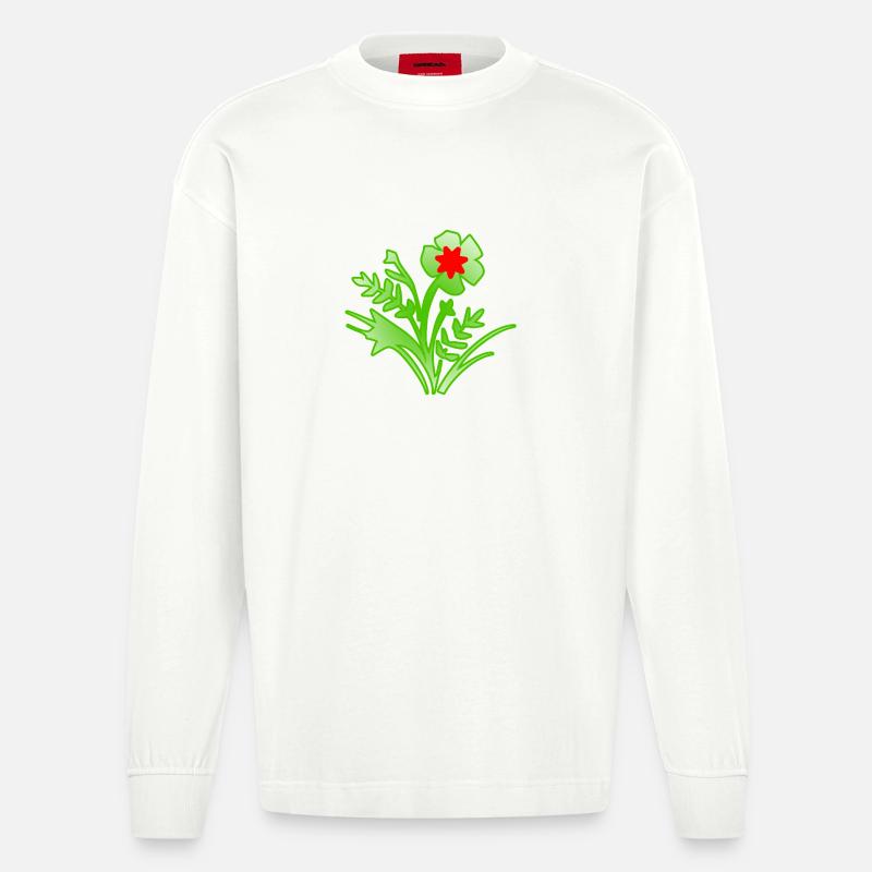 Fleur - Manches longues bio épais oversize fabriqué en UE - OFF WHITE