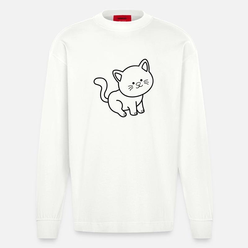 Chat Chat - Manches longues bio épais oversize fabriqué en UE - OFF WHITE