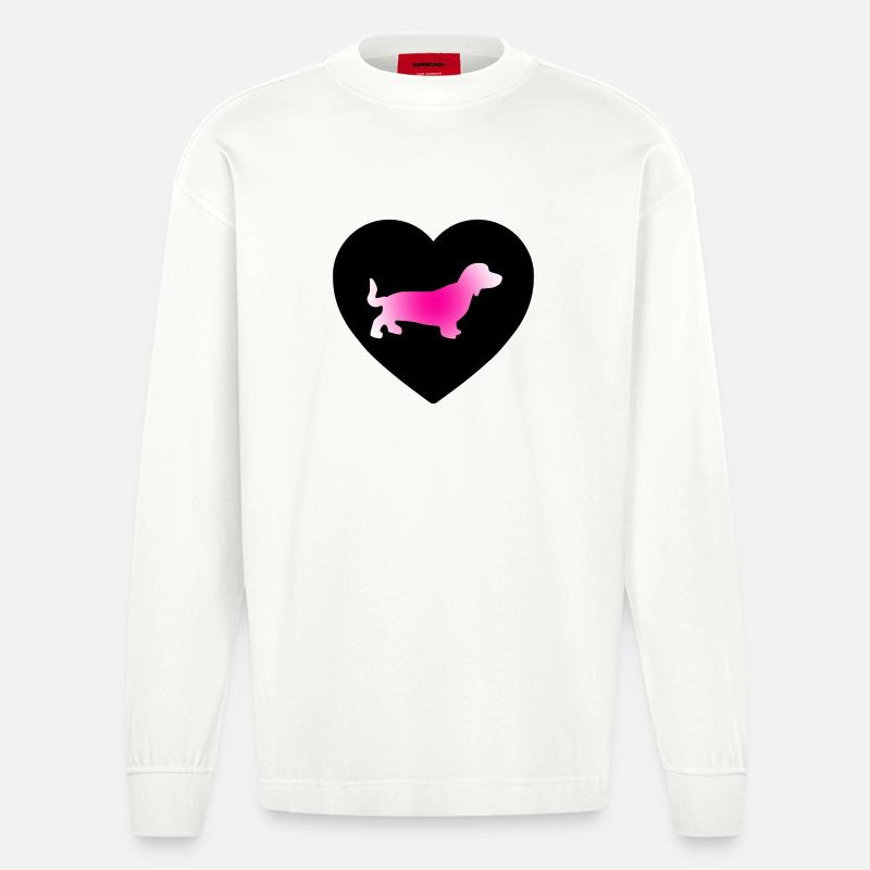 Dackel - Heavyweight Oversized Organic Langarmshirt Made in EU - OFF WHITE