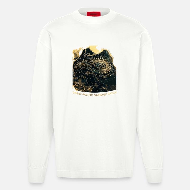 Pacific Garbage Patch - Heavyweight Oversized Organic Langarmshirt Made in EU - OFF WHITE