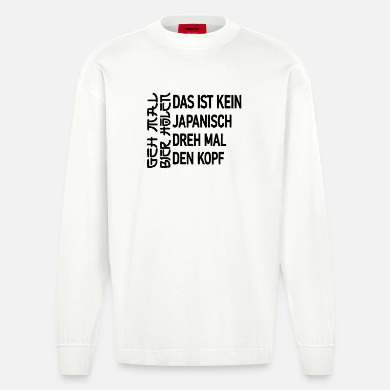 Va te prendre une bière - Manches longues bio épais oversize fabriqué en UE - OFF WHITE