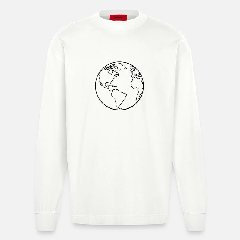 Erdumriss - Heavyweight Oversized Organic Langarmshirt Made in EU - OFF WHITE