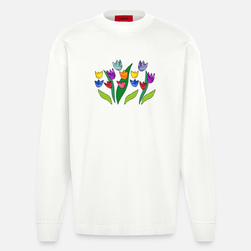 Fleur - Manches longues bio épais oversize fabriqué en UE - OFF WHITE