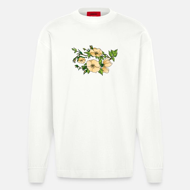 Fleur - Manches longues bio épais oversize fabriqué en UE - OFF WHITE