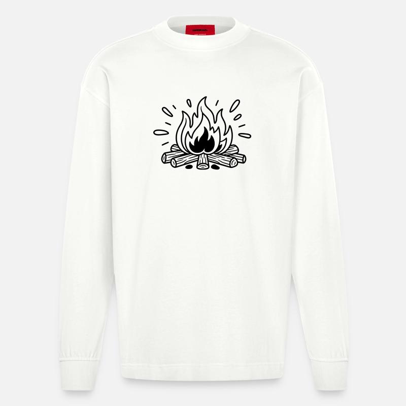feu de camp - Manches longues bio épais oversize fabriqué en UE - OFF WHITE