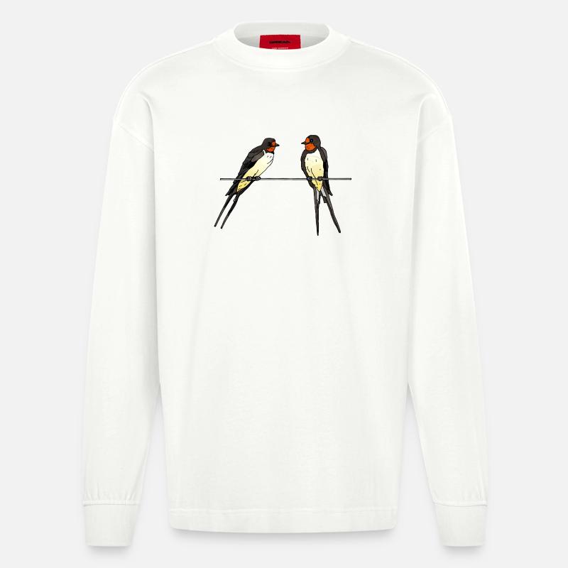 Schwalben - Heavyweight Oversized Organic Langarmshirt Made in EU - OFF WHITE