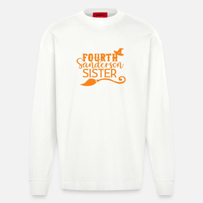 Vierte Hexenschwester Halloween - Heavyweight Oversized Organic Langarmshirt Made in EU - OFF WHITE