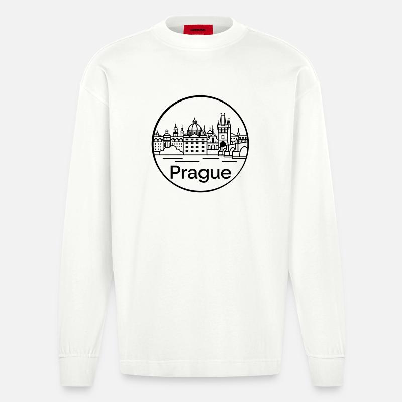 Prague - Manches longues bio épais oversize fabriqué en UE - OFF WHITE