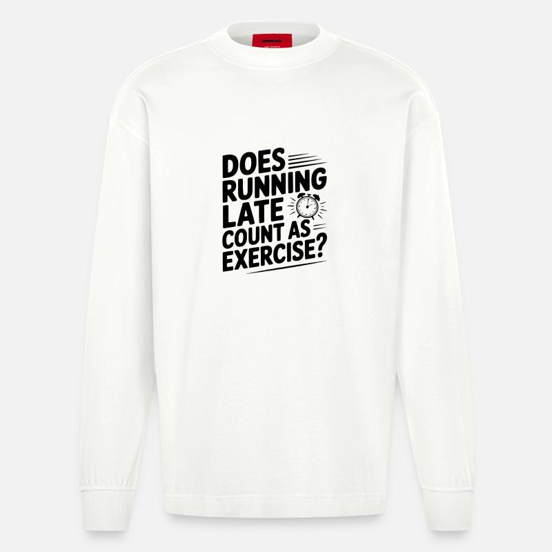 Does Running Late Count as Exercise? - Manches longues bio épais oversize fabriqué en UE - OFF WHITE