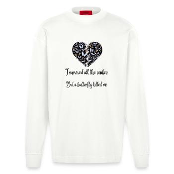 Cœur de Papillon - Manches longues bio épais oversize fabriqué en UE - OFF WHITE - Devant