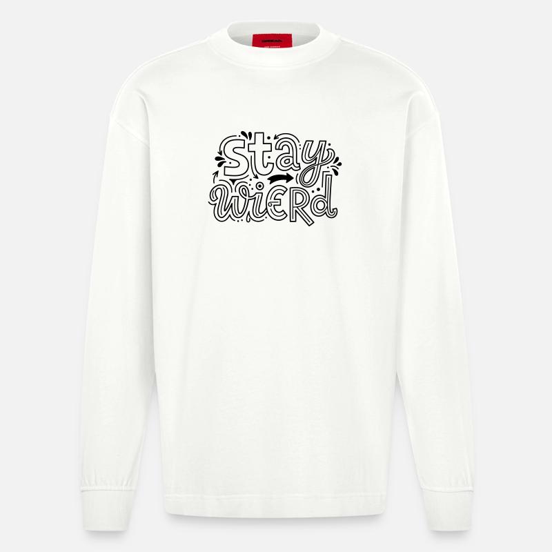 Reste bizarre - Manches longues bio épais oversize fabriqué en UE - OFF WHITE