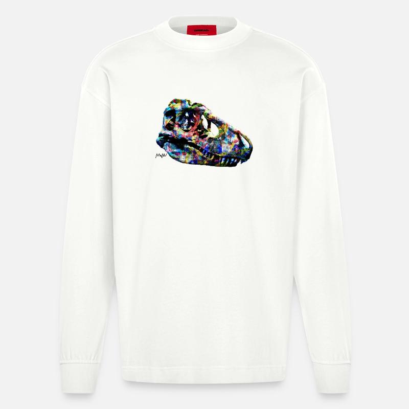 tarbosaurus - Manches longues bio épais oversize fabriqué en UE - OFF WHITE