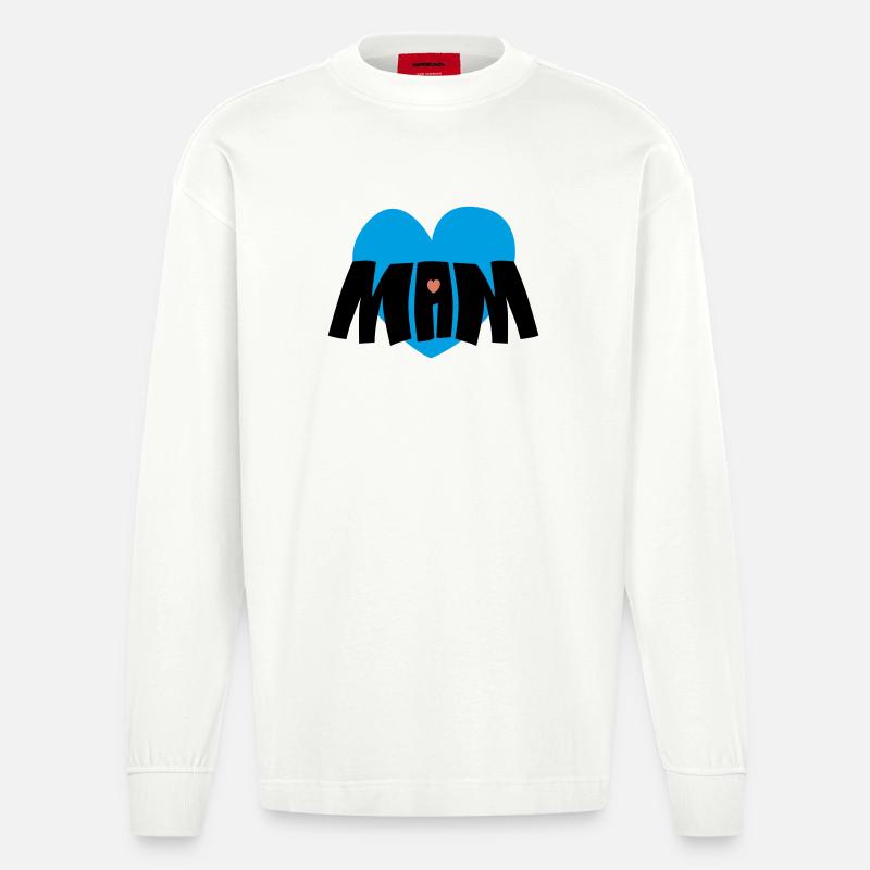 Mama-Herz - Heavyweight Oversized Organic Langarmshirt Made in EU - OFF WHITE