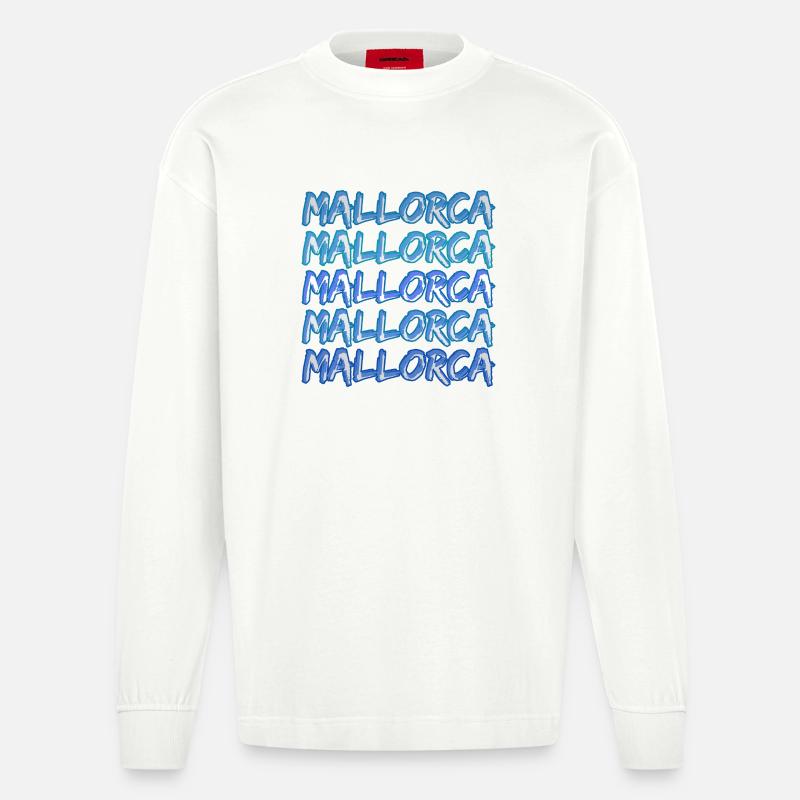 Tauchen Mallorca - Heavyweight Oversized Organic Langarmshirt Made in EU - OFF WHITE