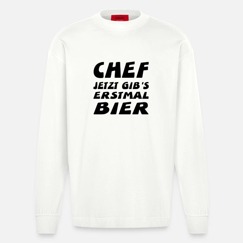 Chef - Heavyweight Oversized Organic Langarmshirt Made in EU - OFF WHITE