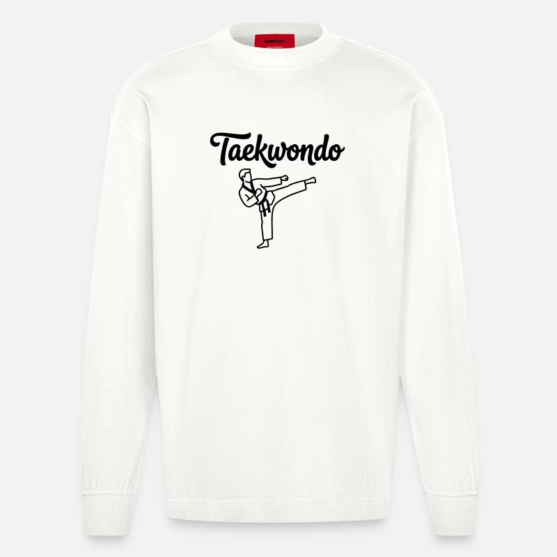 Taekwondo - Heavyweight Oversized Organic Langarmshirt Made in EU - OFF WHITE