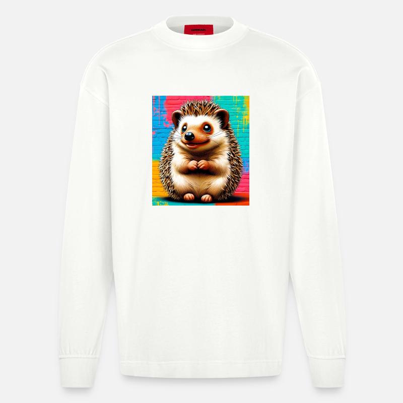 hérisson - Manches longues bio épais oversize fabriqué en UE - OFF WHITE