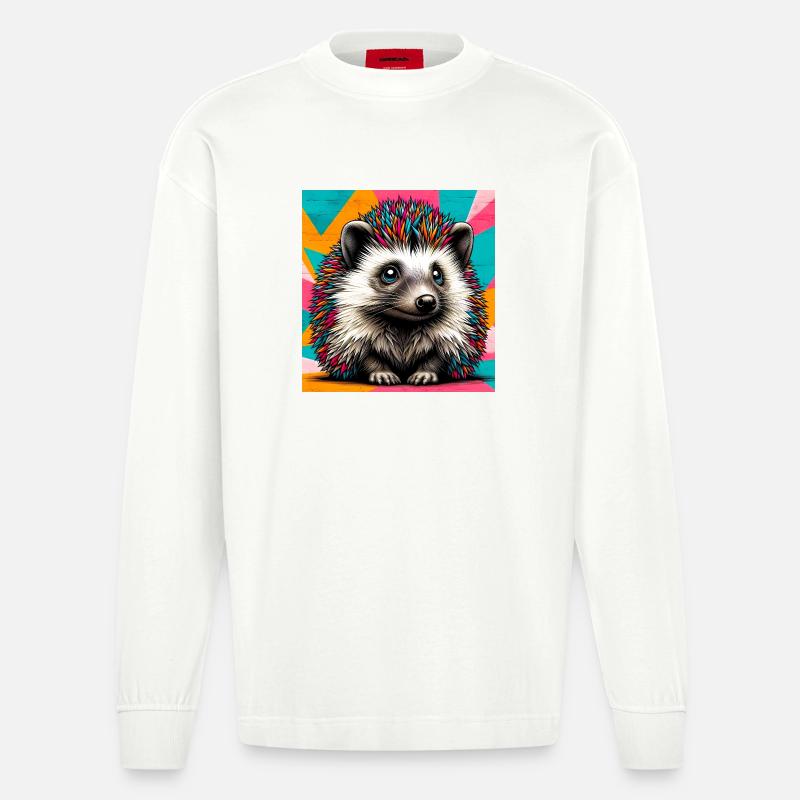 hérisson - Manches longues bio épais oversize fabriqué en UE - OFF WHITE