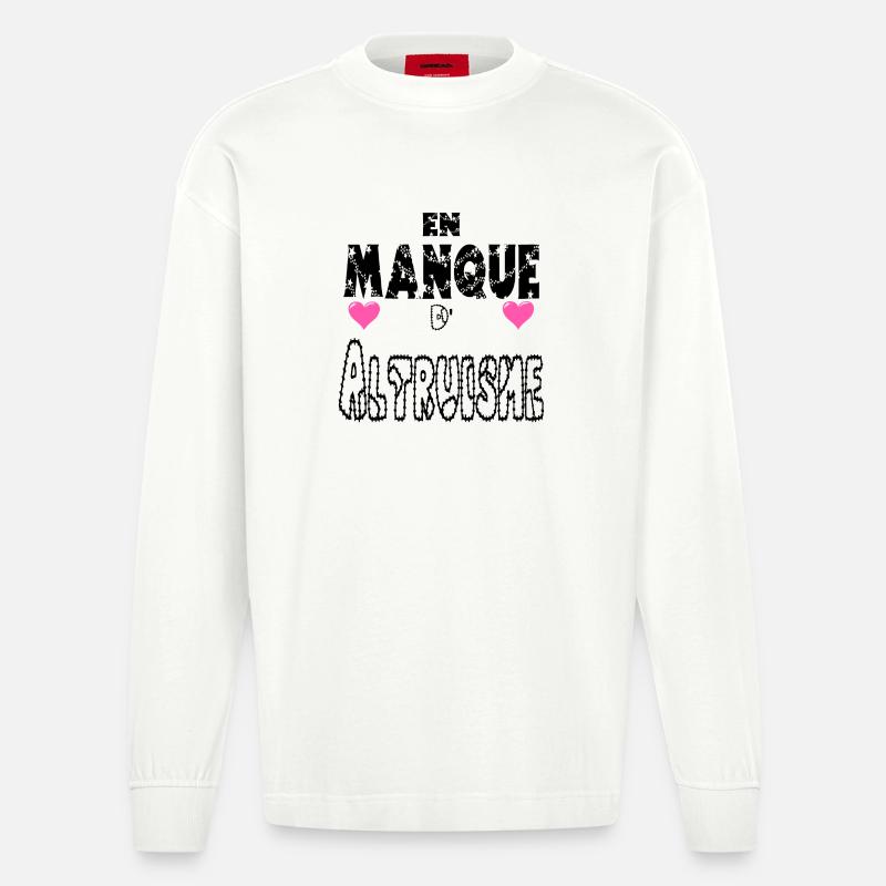 Fehlender Altruismus - Heavyweight Oversized Organic Langarmshirt Made in EU - OFF WHITE