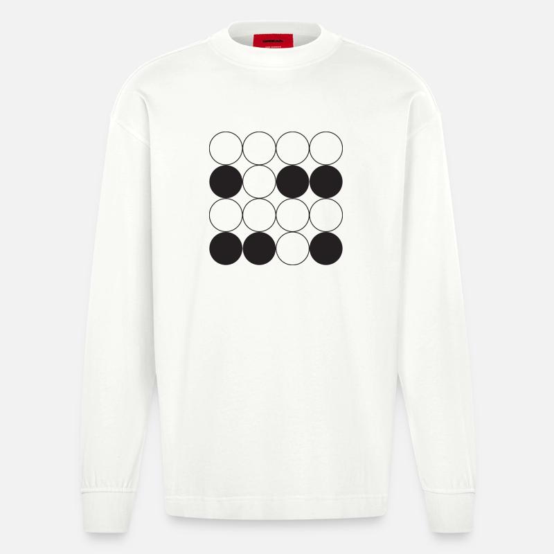 Conception en grille circulaire - Manches longues bio épais oversize fabriqué en UE - OFF WHITE