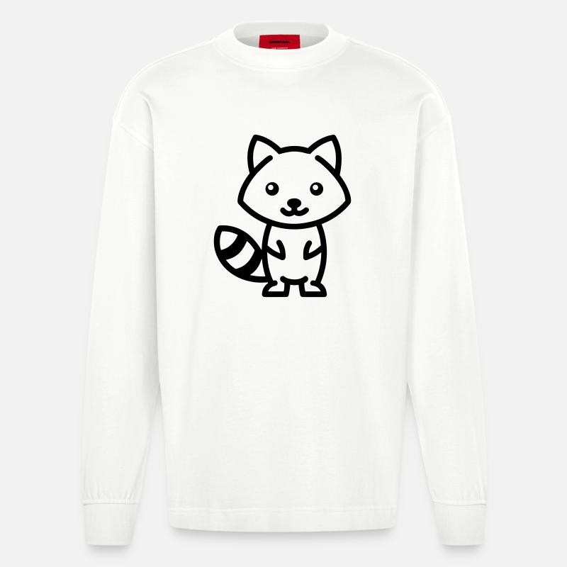 raton laveur - Manches longues bio épais oversize fabriqué en UE - OFF WHITE