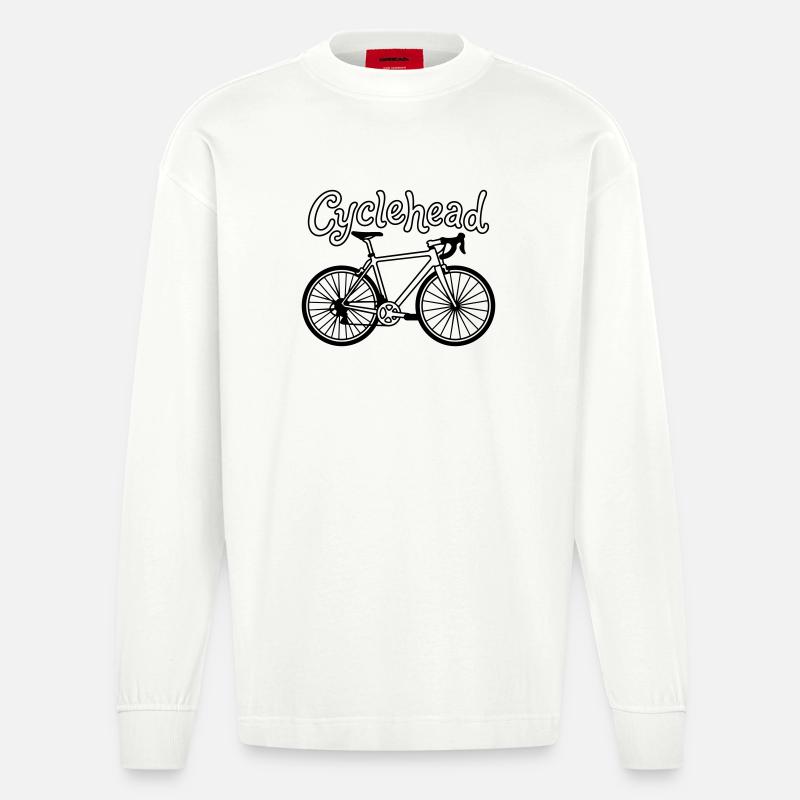 Fahrrad-Hipster - Heavyweight Oversized Organic Langarmshirt Made in EU - OFF WHITE