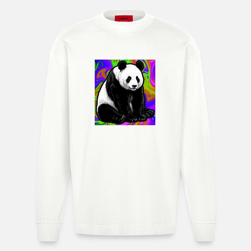 panda - Manches longues bio épais oversize fabriqué en UE - OFF WHITE