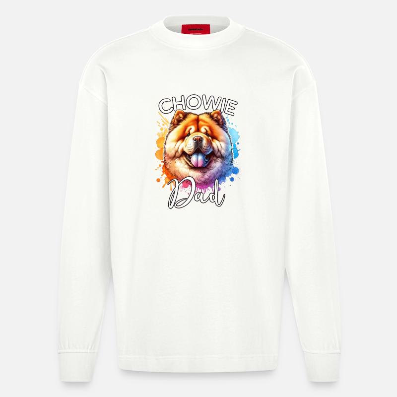 Chowchow Papa - Heavyweight Oversized Organic Langarmshirt Made in EU - OFF WHITE