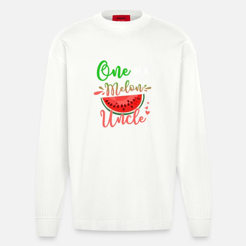 Un dans un melon, oncle - Manches longues bio épais oversize fabriqué en UE - OFF WHITE