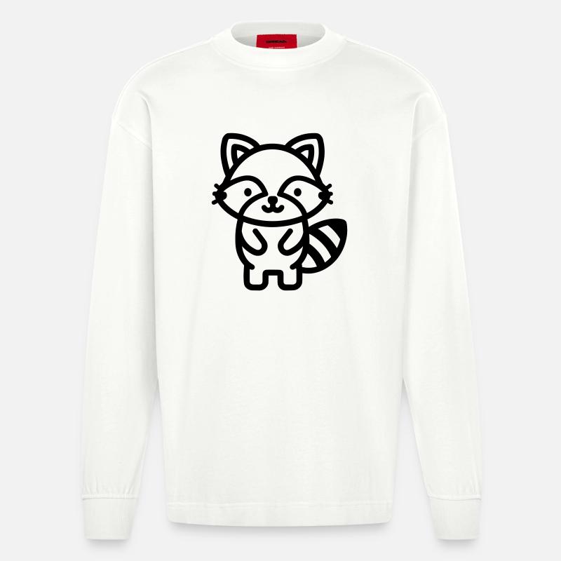 raton laveur - Manches longues bio épais oversize fabriqué en UE - OFF WHITE