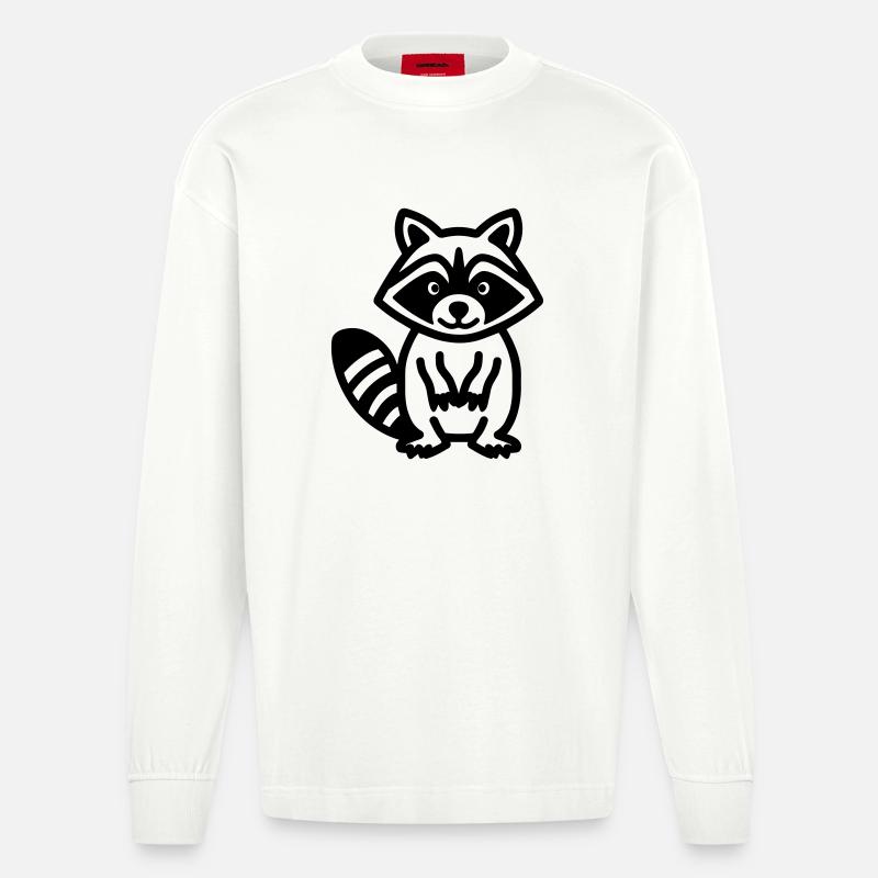 raton laveur - Manches longues bio épais oversize fabriqué en UE - OFF WHITE