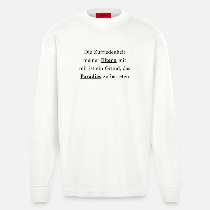 Eltern & Paradies: Ein Weg zum Glück - Heavyweight Oversized Organic Langarmshirt Made in EU - OFF WHITE