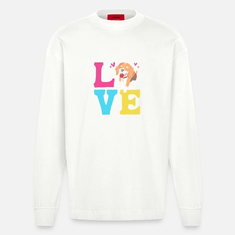 Frengle Hund - Heavyweight Oversized Organic Langarmshirt Made in EU - OFF WHITE