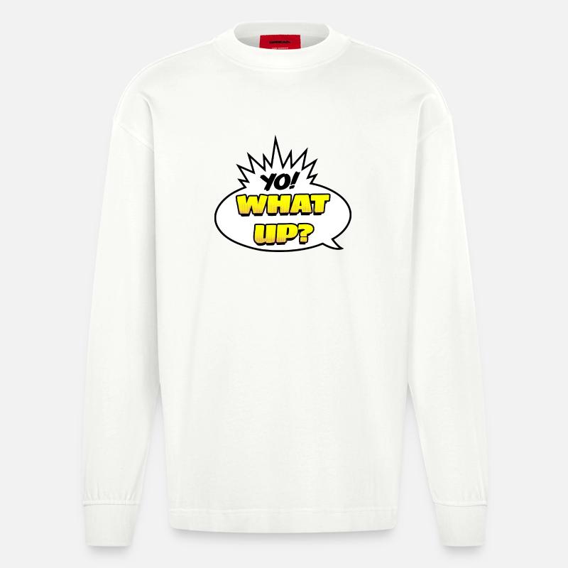 Yo ! Quoi de neuf ? - Manches longues bio épais oversize fabriqué en UE - OFF WHITE