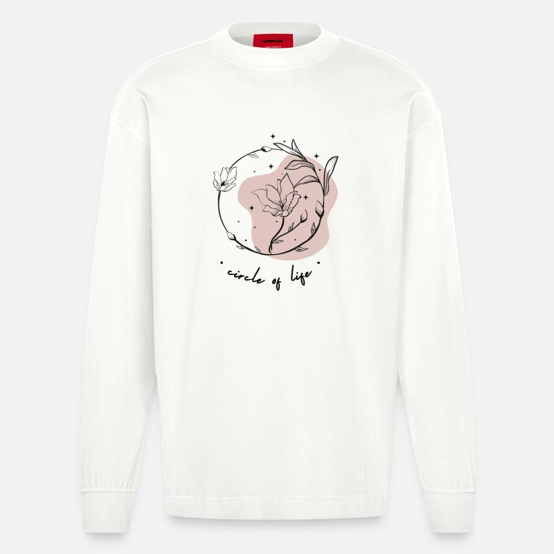 Lebenszyklen - Heavyweight Oversized Organic Langarmshirt Made in EU - OFF WHITE