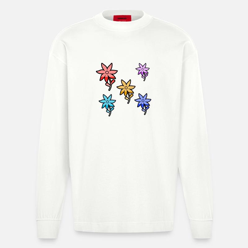 Fleur - Manches longues bio épais oversize fabriqué en UE - OFF WHITE