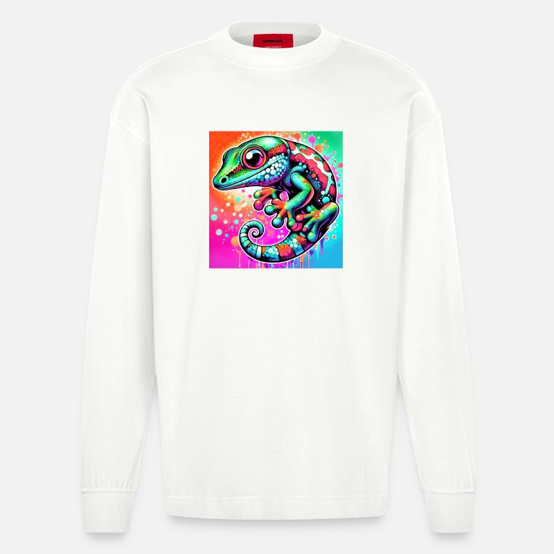 Gecko - Heavyweight Oversized Organic Langarmshirt Made in EU - OFF WHITE