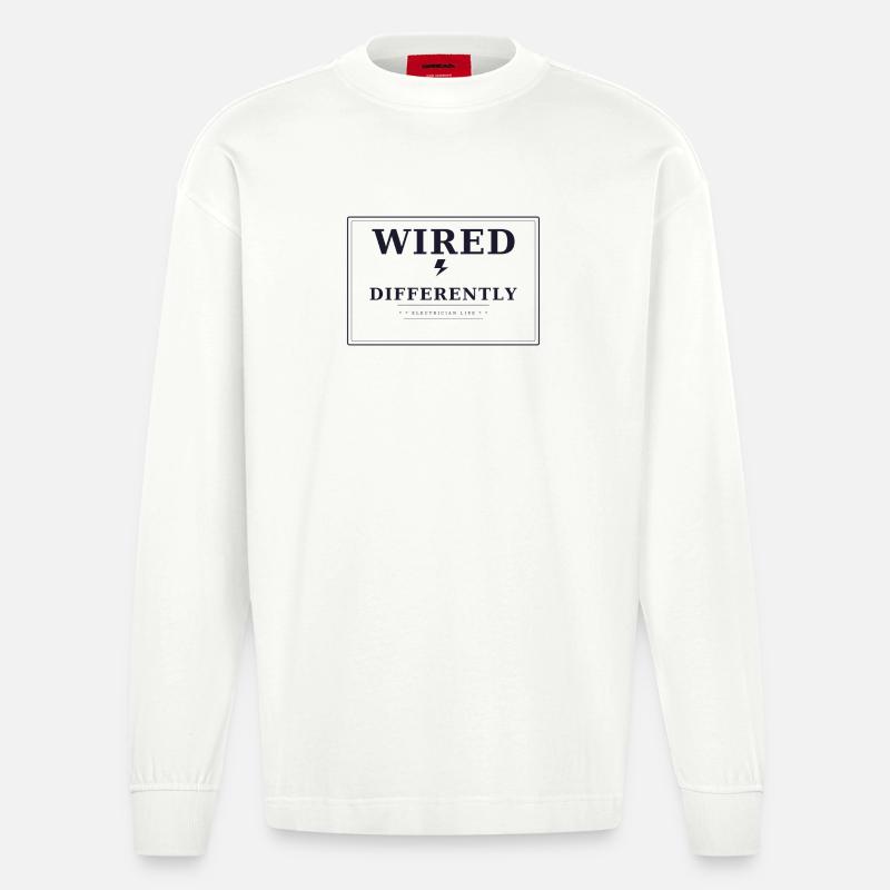 Câblé différemment - Manches longues bio épais oversize fabriqué en UE - OFF WHITE