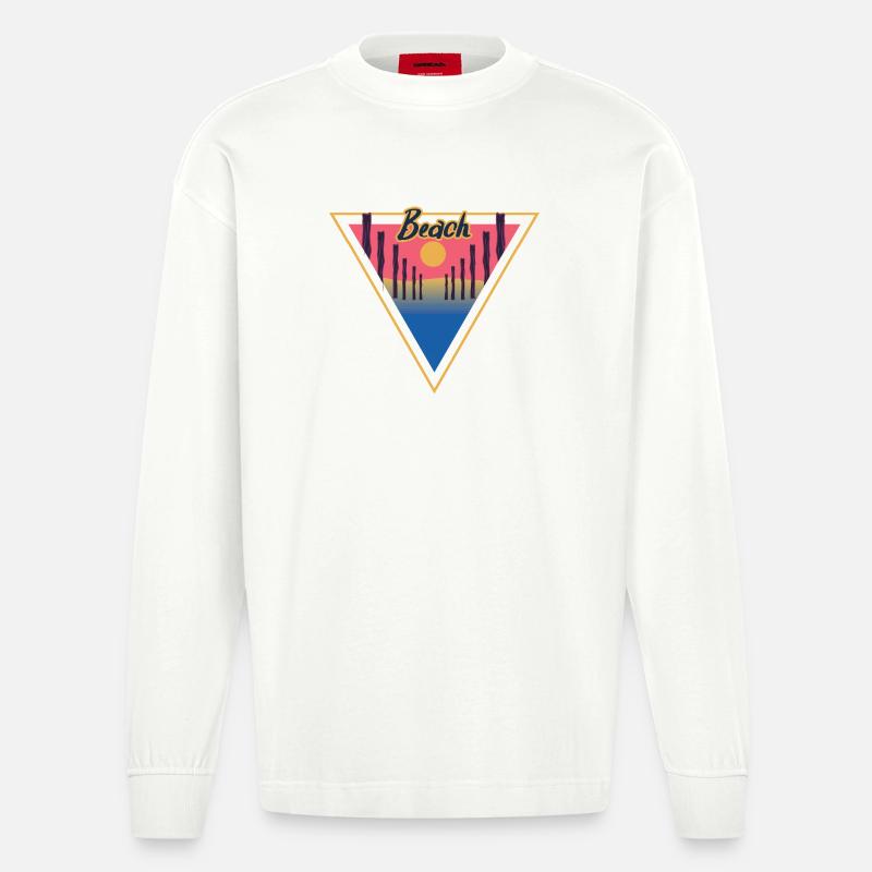 Beach Triangle - Heavyweight Oversized Organic Langarmshirt Made in EU - OFF WHITE