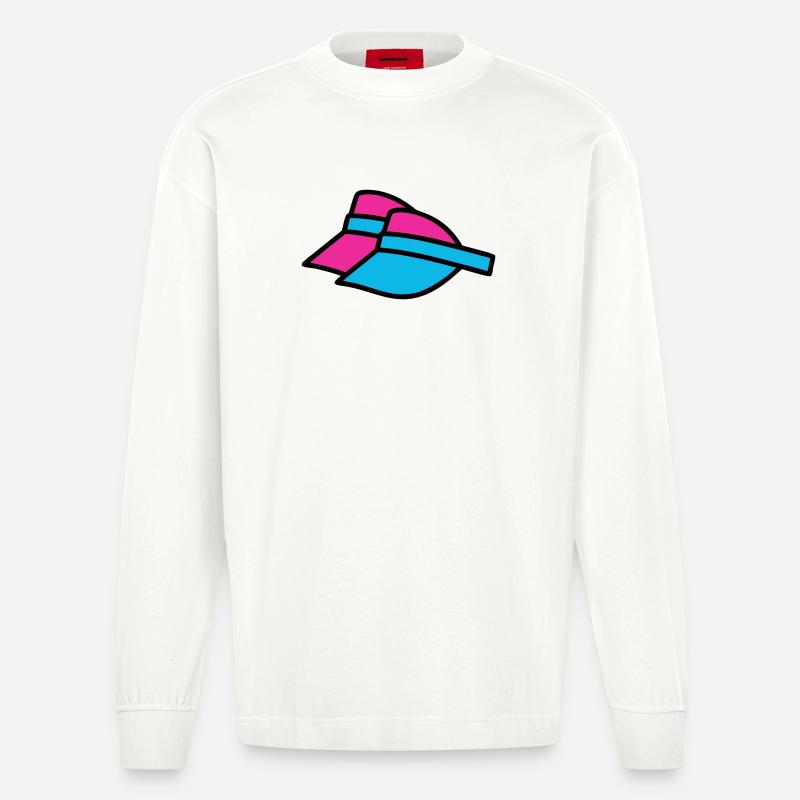 90er Sonnenblenden Retro Visor - Heavyweight Oversized Organic Langarmshirt Made in EU - OFF WHITE
